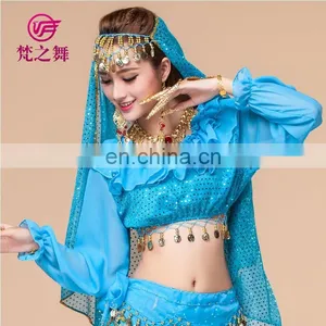 Indian Dance Tops Belly Dance Tops Tribal Dance Top Long Sleeves Belly Dance Tops S-3068# thumbnail-2