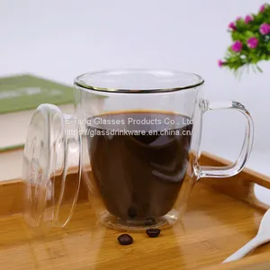 2018 China Wholesale Cheap Double Wall Glass Cup With Handle Ins Popularity Cup For Coffee Milk Juice Mug thumbnail-2