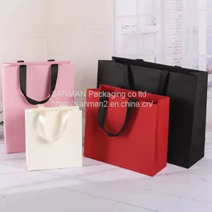 Wholesale Custom Paper Packing Pink Woman Bag With Rope thumbnail-3