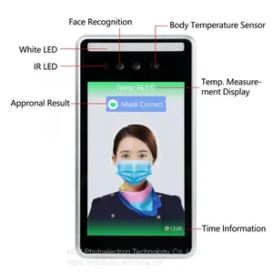 Wall-Mounted Quick Identity Verification Attendance Record Function Human Body Temperature Measurement Camera thumbnail-3