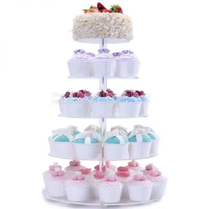High Quality Custom Clear Happy Birthday Decoration Acrylic Wedding Cake Stand thumbnail-2