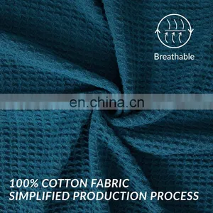 Personalized Sensory 90x90 100% Cotton Navy Blue-colored Waffle Blanket thumbnail-4