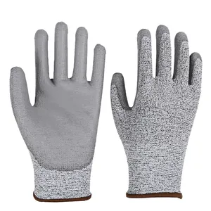 Cut Resistant Level 5 UHMWPE Anti Cut Gloves Cut Resistance Gloves PU Palm Coated Cut Proof Gloves thumbnail-4