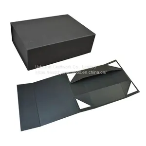 One Piece Folding Box Black and White Box Folding Magnet Flap Box Can be Customized Logo thumbnail-3
