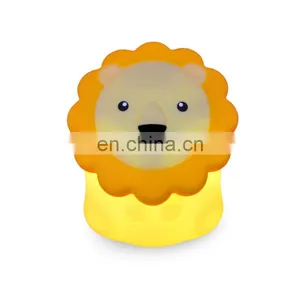 Rechargeable Children Lion Cartoon Night Lamp Bedroom Baby Feeding Lamp Touch LED Night Lamp For Kids thumbnail-2