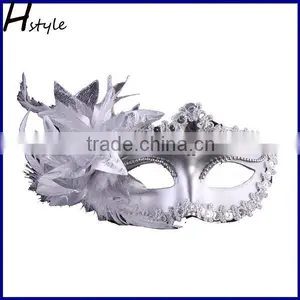Black Metal Venetian Masquerade Party Mask With Rhinestone MJA100 thumbnail-4