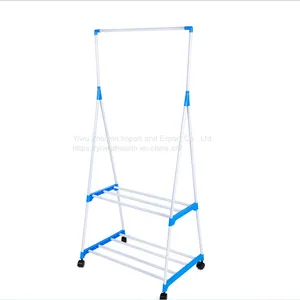 Movable Floor Horizontal Bar Type Stainless Steel Coat Rack Drying Rack thumbnail-1