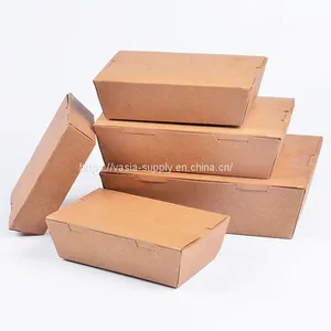 Salad Packing Takeaway Kraft Paper Custom Sushi Box To Go Boxes Restaurant Food Salad Box thumbnail-3