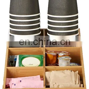 Bamboo Coffee Capsule Storage Box Disposable Paper Cup Storage Rack Tea Sugar Bag Finishing Box Home Storage & Organization thumbnail-3