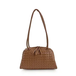 New Woven Shoulder Bag High-end Fashion Flap Bag Simple Versatile Light Luxury Literary Handbag Light Luxury Casual Clutch Bag thumbnail-4
