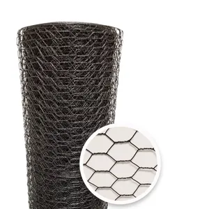 150-Feet X 4-Feet 20 Black Galvanized Steel Chicken Wire Rolled Fencing 1-in - Mesh Size Factory Direct thumbnail-2