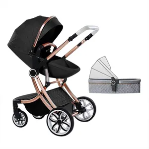 Ergonomic Eggshell Baby Stroller Luxury Aluminium Baby Trolley Two-way Push Carry Cot Baby Pram Can Sit And Sleep Egg Shell Baby Stroller thumbnail-4