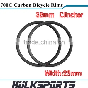 700c Full Carbon Clincher Road Bicycle Rims Chinese Carbon Rim 38mm Clincher Carbon Bike Rim thumbnail-2