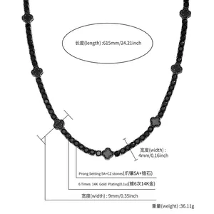 New Iced Out Bling Cubic Zirconia Tennis Chain Bracelet 5mm Black Color Charm Bangle Hip Hop For Women Men Jewelry thumbnail-5