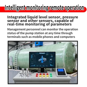 Intelligent FRP Integrated Sewage Lift Pump Station Automatic Remote Control Fiberglass Prefabricated Pumping Station for Municipal Sewerage Project thumbnail-2
