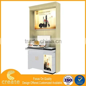 Wooden Fashion Cosmetic Shop Showcase Design , Cosmetic Display Cabinet With Mall Kiosk Furniture thumbnail-2