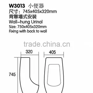 Bathroom Ceramics Wall Mount Urinal thumbnail-2