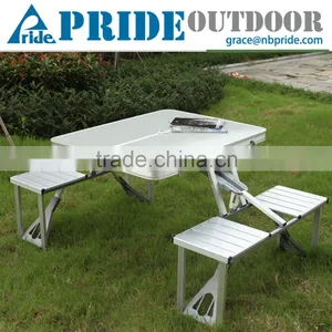 Suitcase Folding Picnic Table Custom-made Lightweight Aluminum Folding Table thumbnail-1