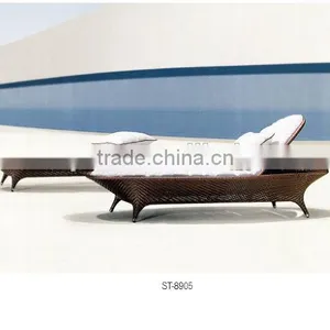 2014 Latest Design Rattan Outdoor Furniture Sun Bath Lounge Bed for Foshan Guangdong Quality Choice thumbnail-3