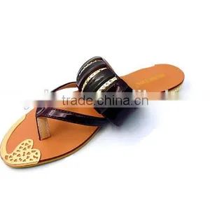 Fashion Design Comfortable Lady Fancy Flat Slipper Flip Flop With Button thumbnail-4