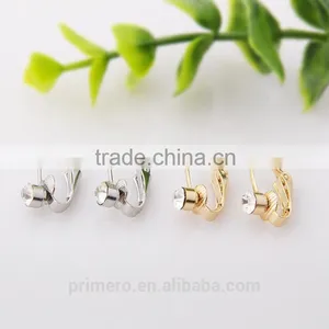 18K Gold/Silver Plate Clip On Pierced Earring Top Part Converter thumbnail-3
