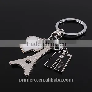Wholesale Alloy String Clothes & Pants Pattern Eiffel Tower T-shirt Keychain thumbnail-3