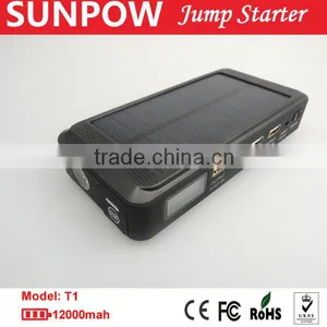 Sunpow 12000mAh Solar Multi-Function 12v Car Jump Starter Mini Mobile Power Bank Charger in Car Accessories thumbnail-2