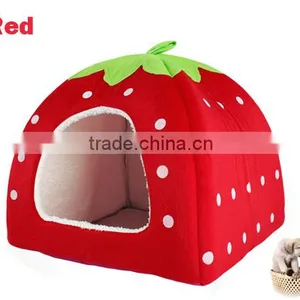 New Soft Strawberry Pet Dog Cat Bed House Kennel Doggy Warm Cushion Basket 3Colors 3Sizes 18913 thumbnail-4