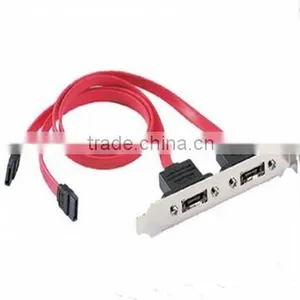 2 Port Sata Cable Bracket Flat Red Cable thumbnail-1