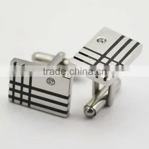 High Quality Rectangle Shape Crystal Cufflinks for Man thumbnail-1