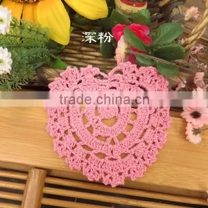 Heart Doilies,wedding Decoration Woven Coasters Cute Heart Shaped Applique thumbnail-1