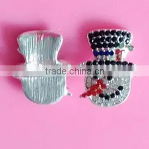 Stock Christmas 23mm Rhinestone Snowman Button With Slider(BTN-5502) thumbnail-1