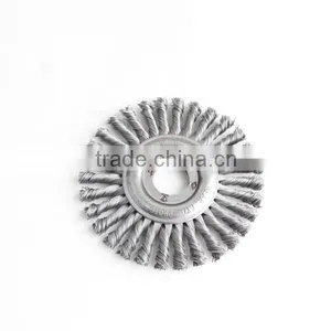 Twist Knot Wheel Brushes With Arbor Hole, Diameter 115mm or 4 1/2" thumbnail-1