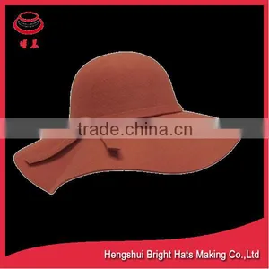 Fashion Ladies Wool Felt Floppy Hat With Tied Band thumbnail-4