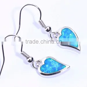 Pink Opal Wholesale 925 Sterling Silver Heart Dangle Earrings thumbnail-4