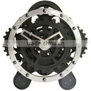 Desk Gear Clock in Metal Case thumbnail-1