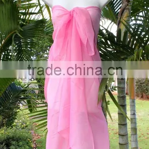 Sheer Pareo Solid Color Sarong Chiffon Material 100*180cm Pareo Sarong thumbnail-5
