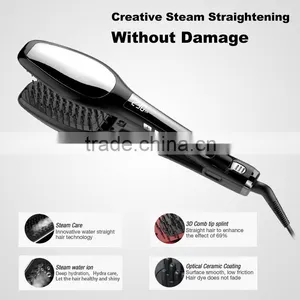 New Arrival Professional Electric Hot Air Brush Digital LCD Brush Steam Hair Straightener thumbnail-4