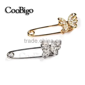 Popular Jewelry Rhinestone Butterfly Pin Brooch Girls Dresses Hijab Scarf Wedding Party Gift Appreal Promotion Accessories thumbnail-1