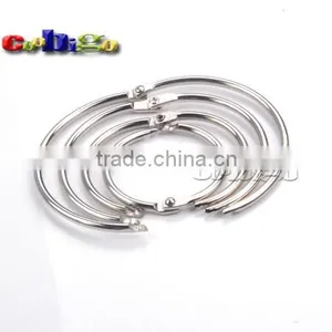 Loose Leaf Binder Hinge Snap Ring Opening Hook Holder Nickel Plated Iron O-Ring #FLQ075 Quality Choice thumbnail-1