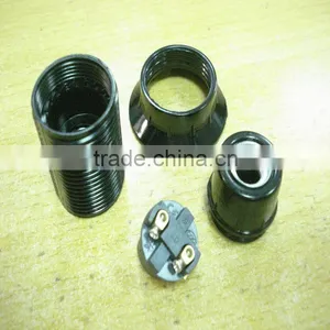 03) Set-screw Terminals for Wires : E14 Bakelite Lamp Holder With Ring ( XD-3014A) thumbnail-2