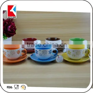220cc Colored Chocolate Ceramic Cheap Cup and Saucer Ceramic Tea Cup and Saucer thumbnail-2