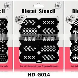 Reusable Stampling Tool Nail Art Stencil Stickers HD 18styles Nail Hollow Stickers thumbnail-1