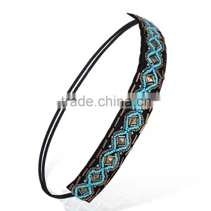 Top Selling Lady Beads Headband Hairband Elastic Hair Head Band Wholesale thumbnail-4