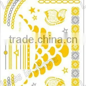 Wholesale Jewelry Custom Gold Metallic Temporary Tatoo,Tattoo Laser,Necklace Tattoo thumbnail-1