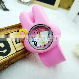 Children Cute Quartz Wrist Silicone Animal Shape Slap Kids Watches thumbnail-1
