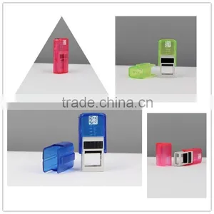 Factory Sqaure 15x6mm Red Blue Green Transparent Self Inking Mini Funny Stamps thumbnail-1