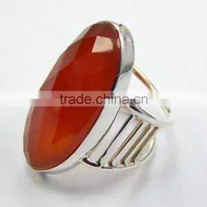 Natural Red Onyx Ring 92.5 Sterling Silver Jewellery thumbnail-3