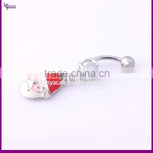 Newest Design Body Jewellery Australia Santa Claus Gem Navel Banana Gold Piercing thumbnail-2