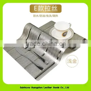 Shinning PVC Leather Printing Coaster, Anti-oil Leather Coffee Table Pad 16024 thumbnail-2